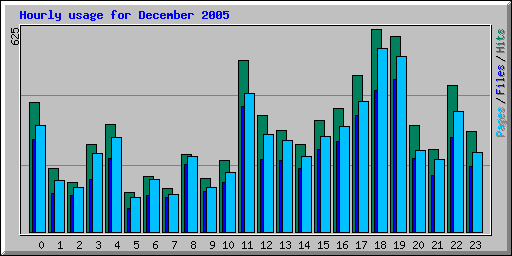 Hourly usage for December 2005